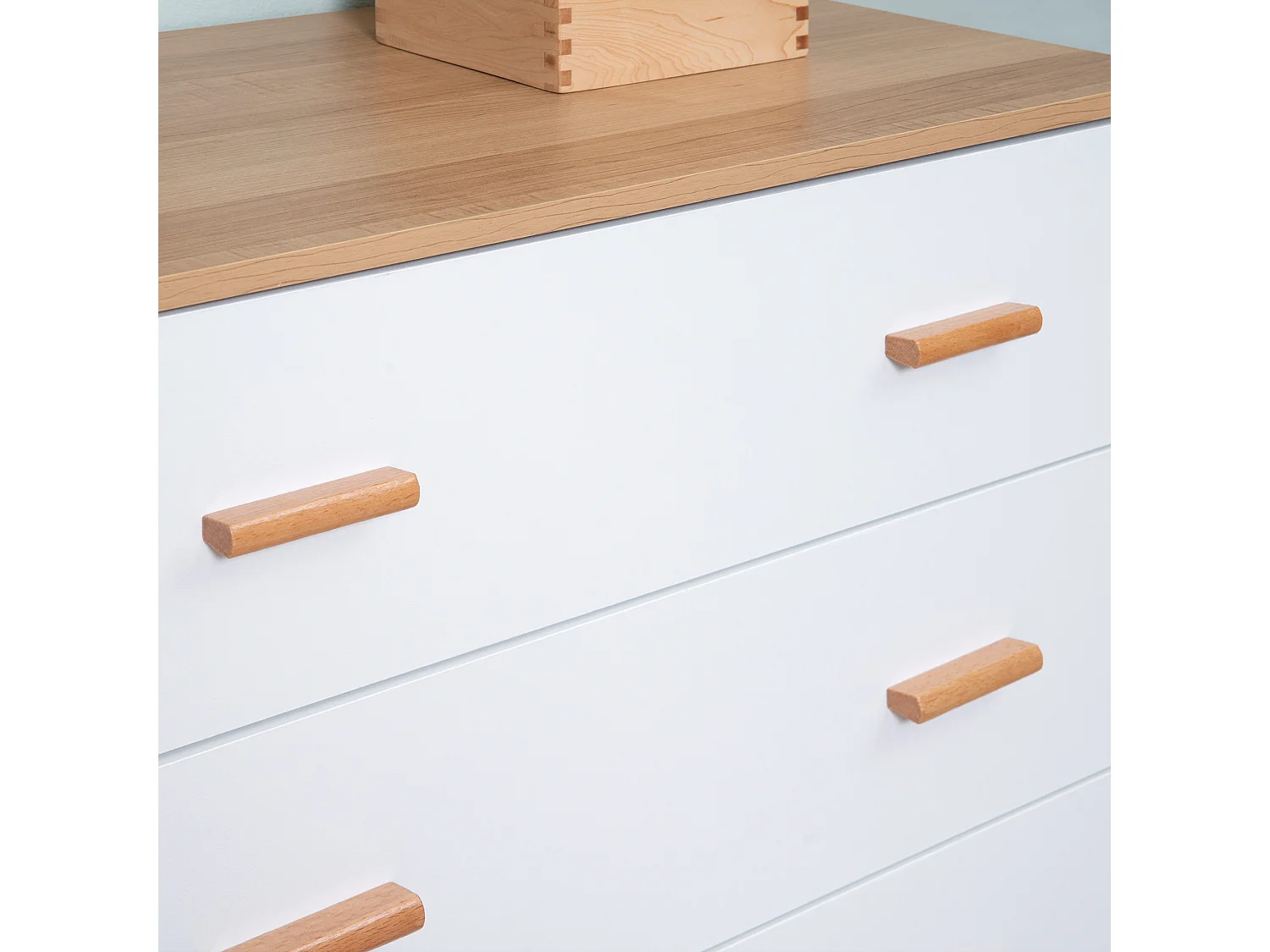 Cómoda de madera blanco y natural 80x39x80 cm HOMCOM