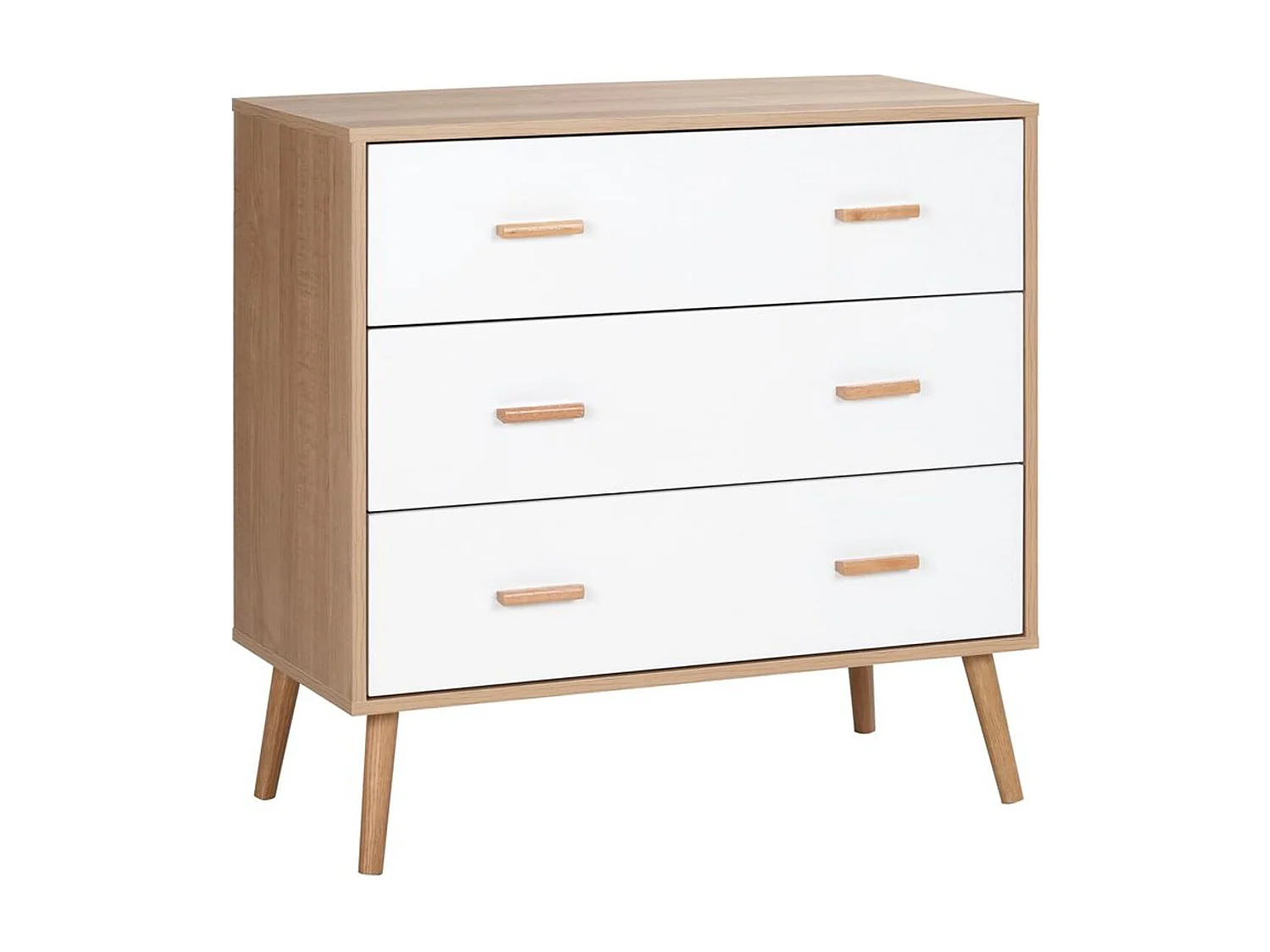 Cómoda de madera blanco y natural 80x39x80 cm HOMCOM