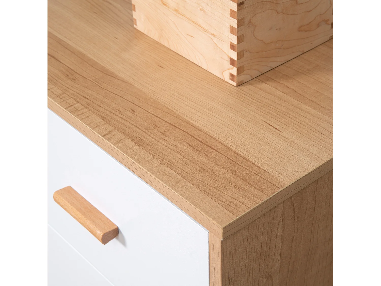 Cómoda de madera blanco y natural 80x39x80 cm HOMCOM