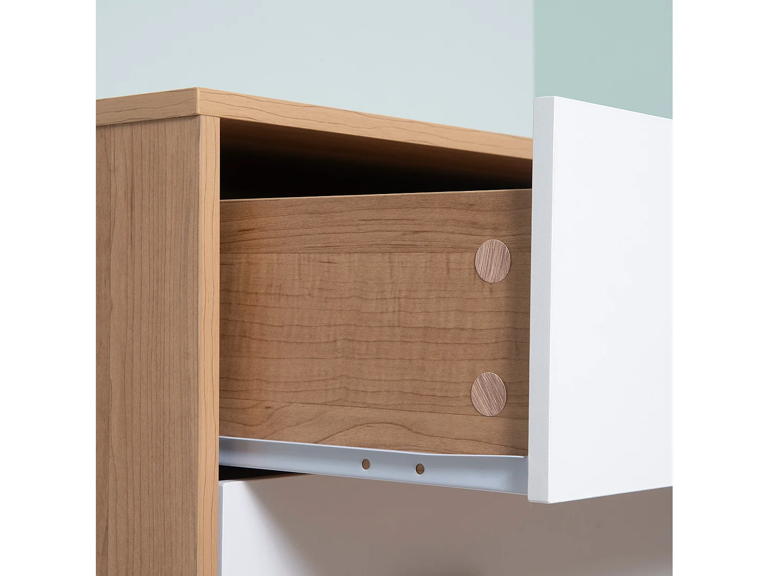 Cómoda de madera blanco y natural 80x39x80 cm HOMCOM