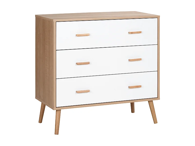 Cómoda de madera blanco y natural 80x39x80 cm HOMCOM