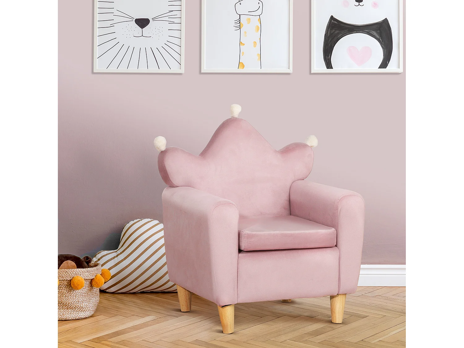 Sillón infantil rosa 50x42x58 cm HOMCOM
