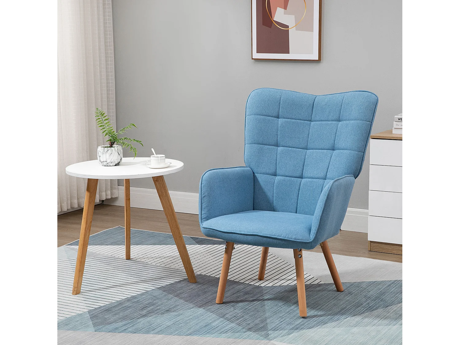 Butaca de salón azul 71x76x101 cm HOMCOM