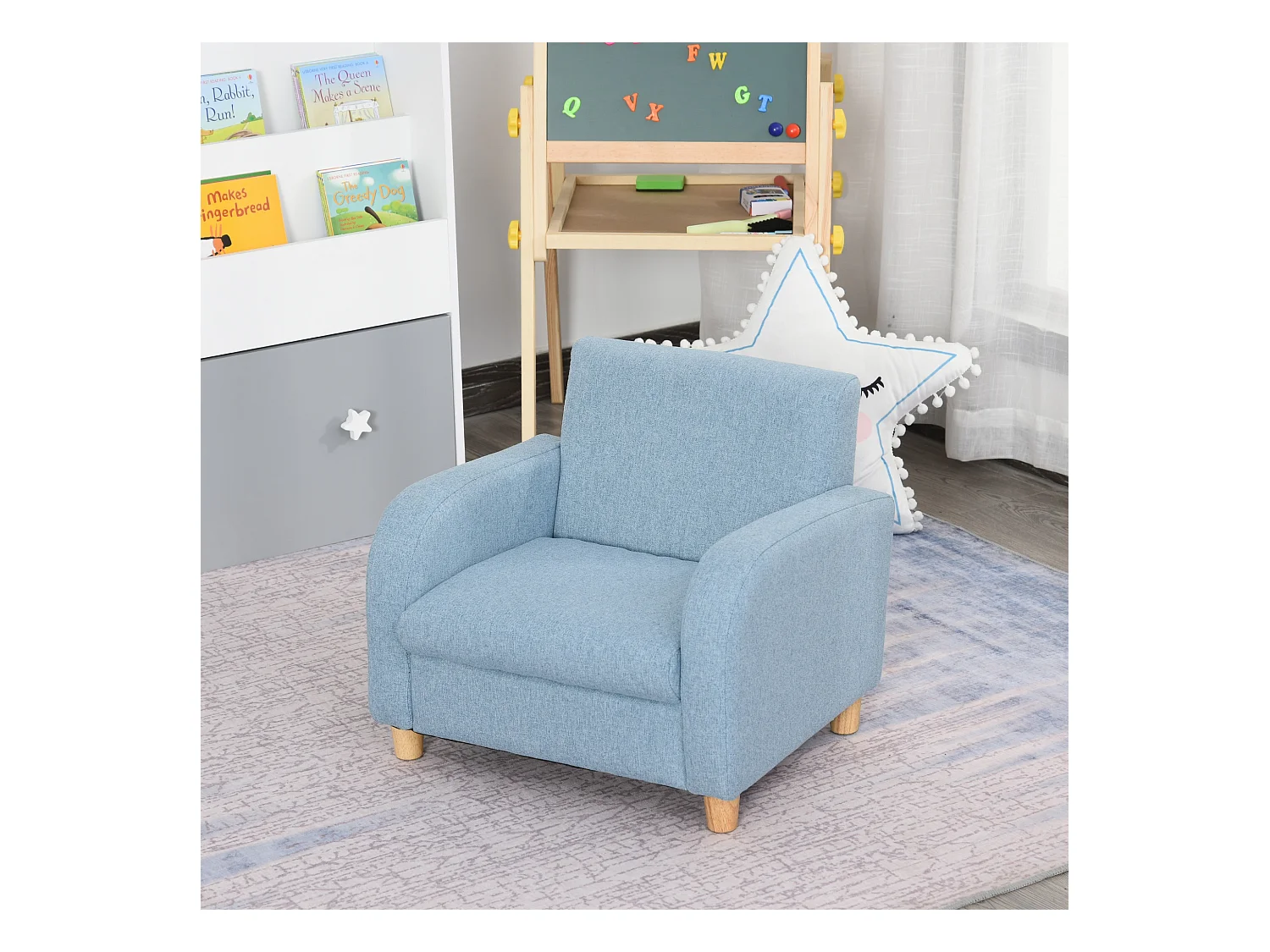 Sillón infantil azul 49x45x44 cm HOMCOM
