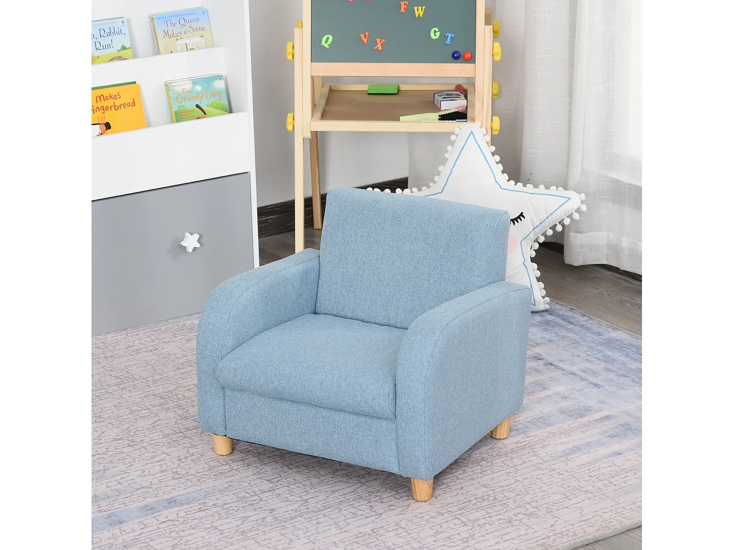 Sillón infantil azul 49x45x44 cm HOMCOM
