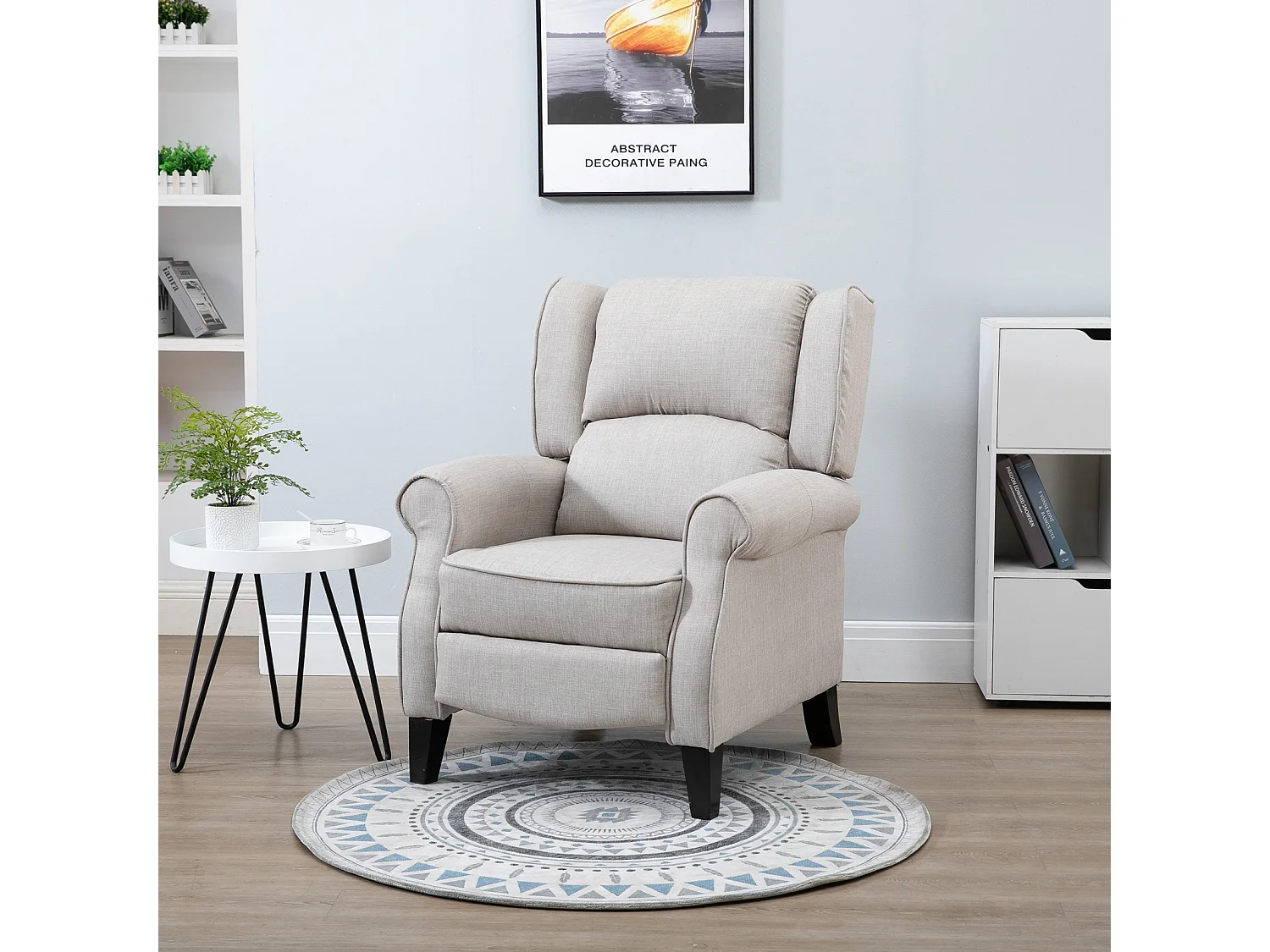 Sillón relax gris claro 77x88x102 cm HOMCOM