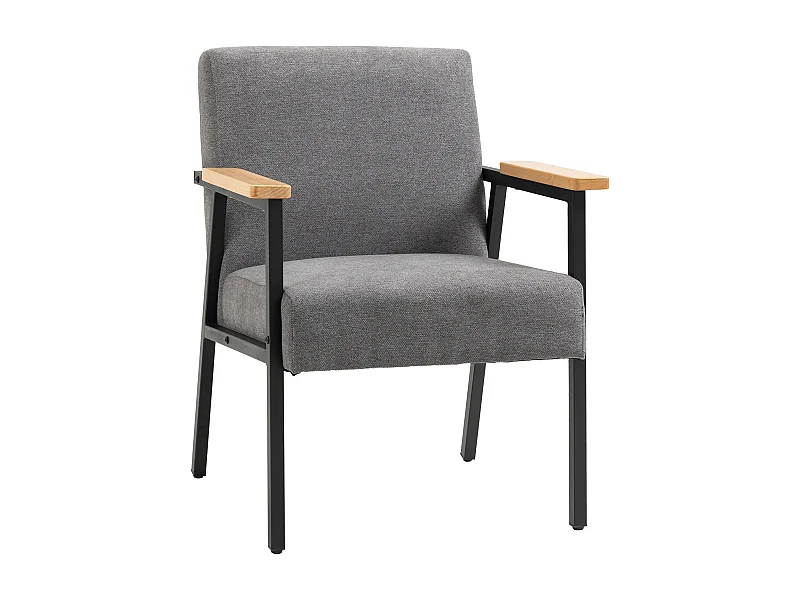 Butaca de salón gris 64.5x70x83.5 cm HOMCOM