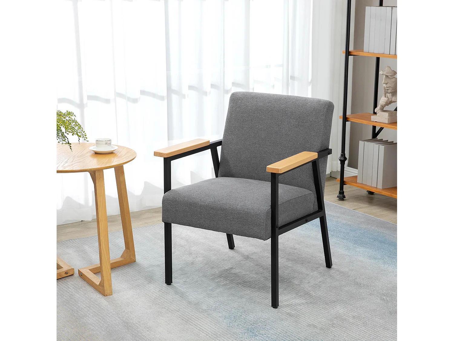 Butaca de salón gris 64.5x70x83.5 cm HOMCOM