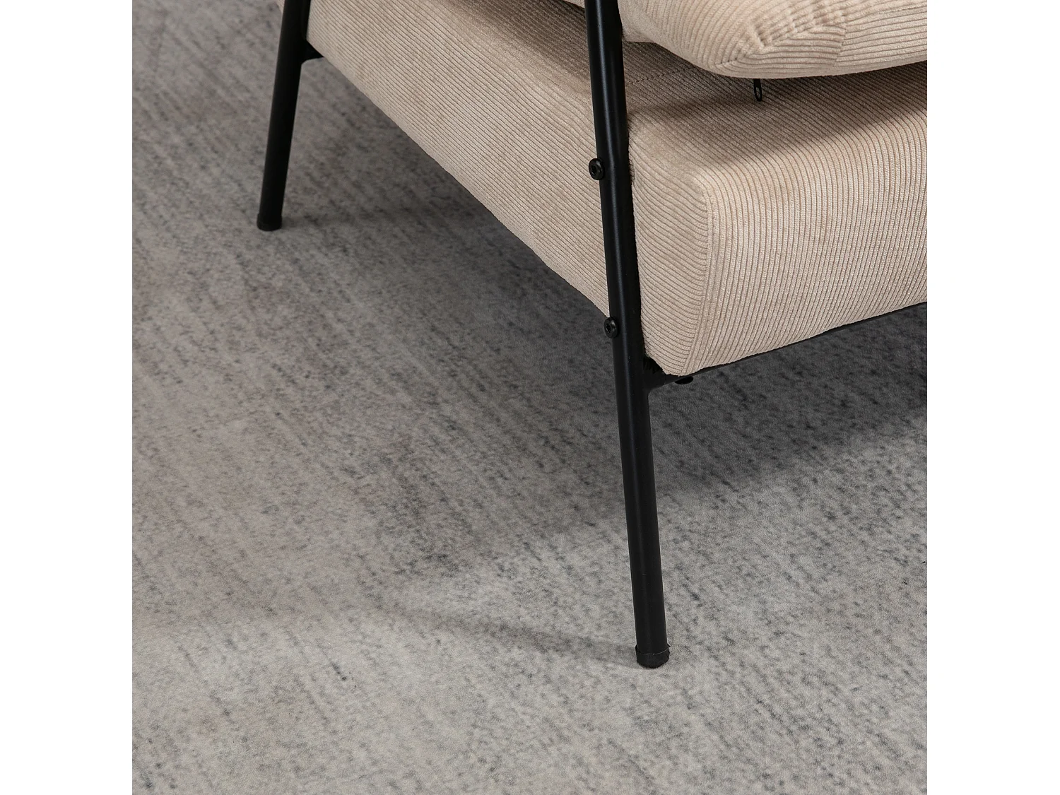 Sillón con reposapiés beige 68x91.5x88 cm HOMCOM