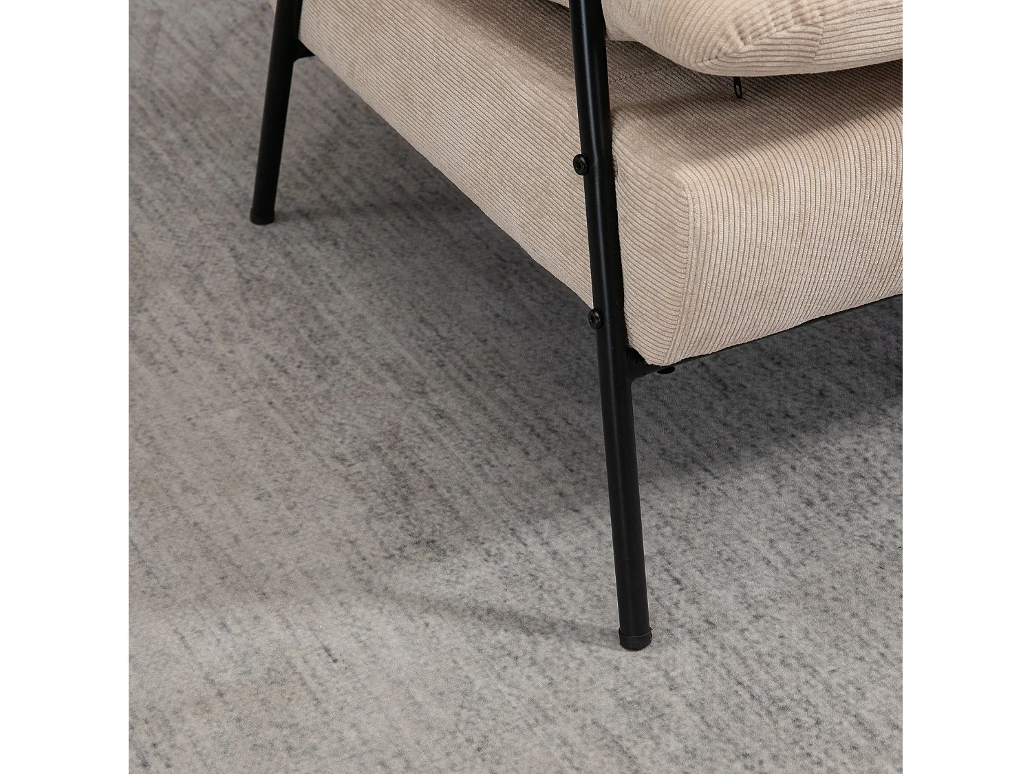 Sillón con reposapiés beige 68x91.5x88 cm HOMCOM