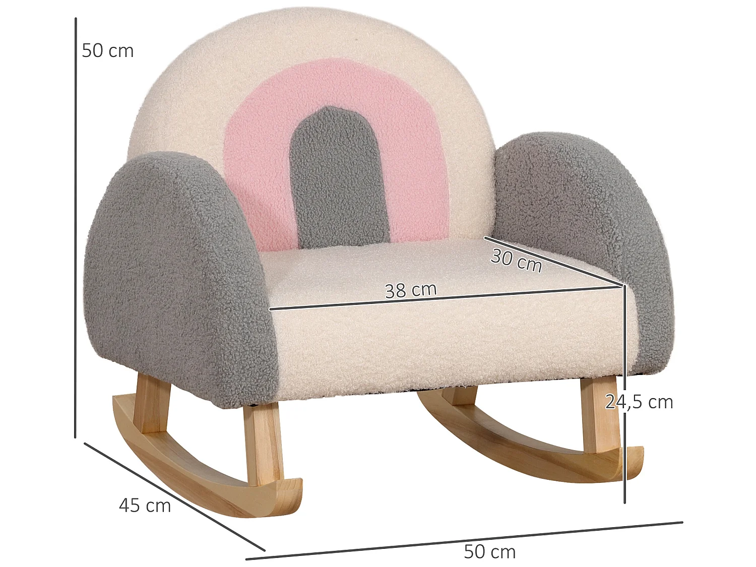 Sillón infantil gris 50x45x44 cm HOMCOM