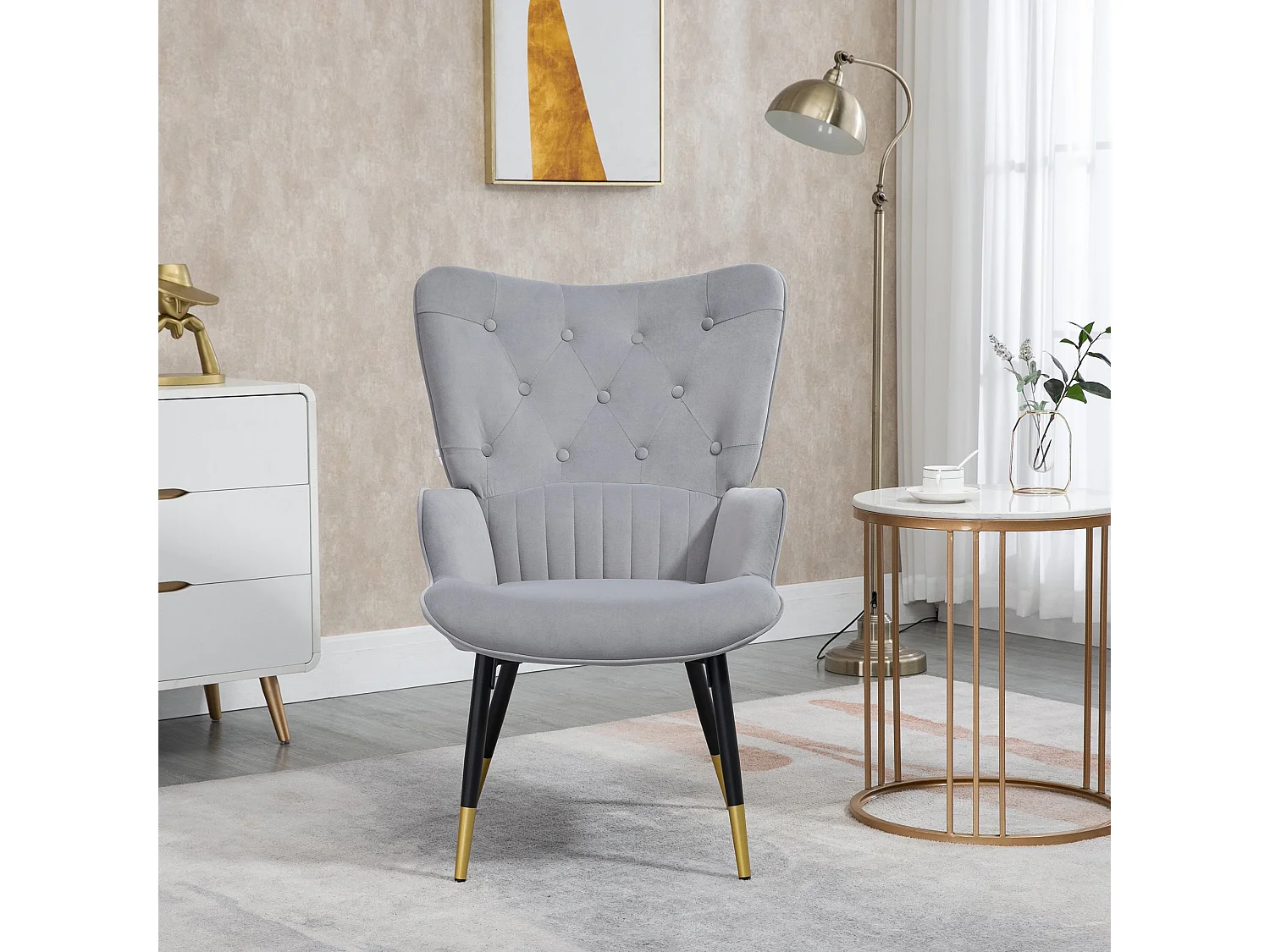 Sillón individual gris 68x72x103 cm HOMCOM