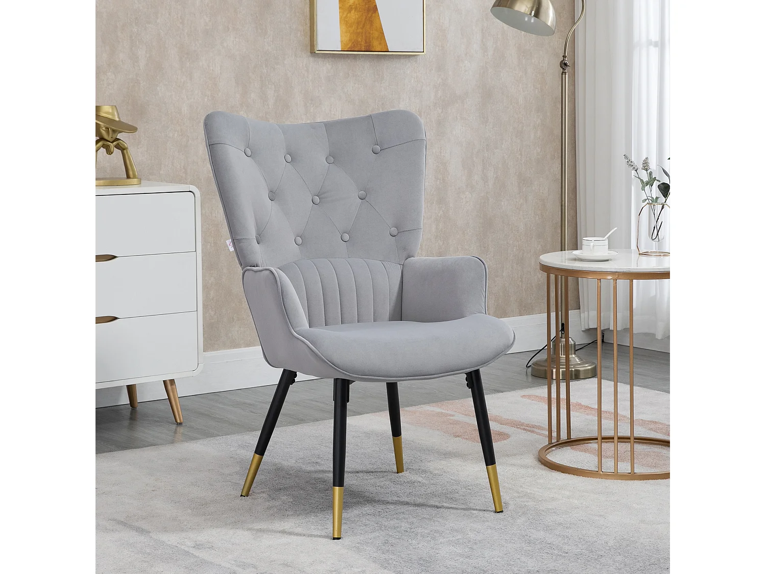 Sillón individual gris 68x72x103 cm HOMCOM