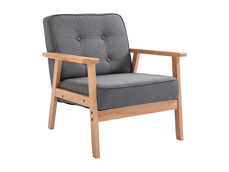 Sillón individual gris 70x64.5x74 cm HOMCOM