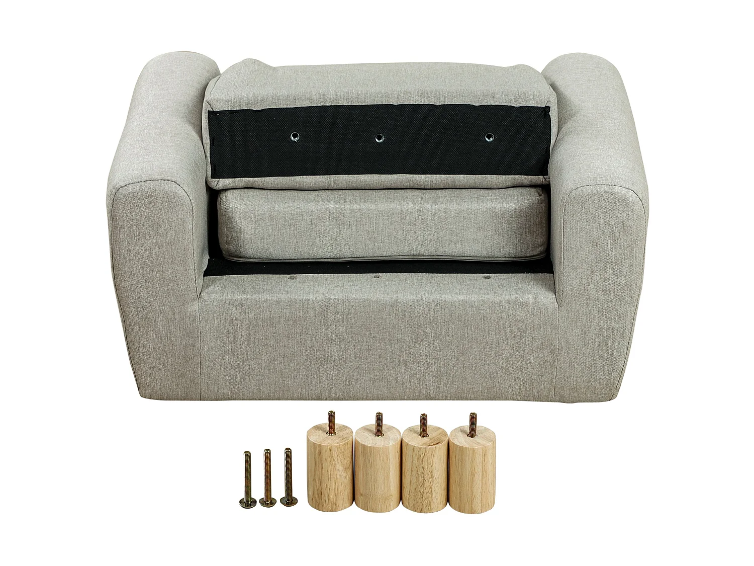 Sillón infantil gris 61x42x53 cm HOMCOM