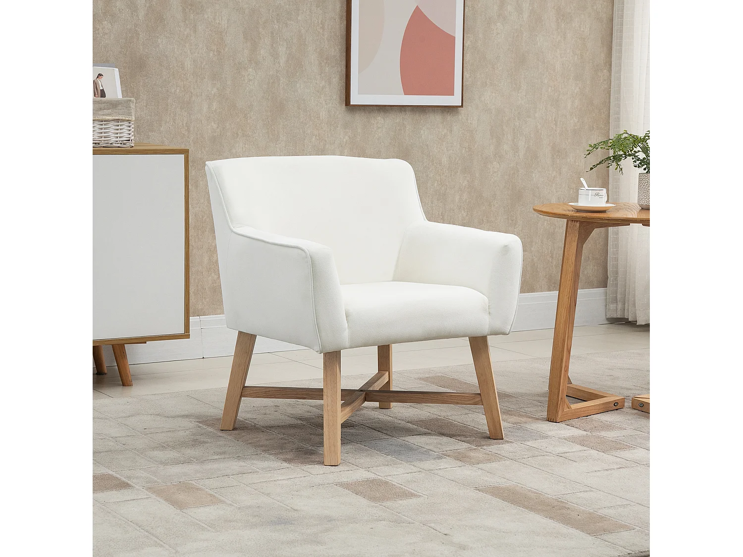 Butaca de salón blanco 67x65x74 cm HOMCOM