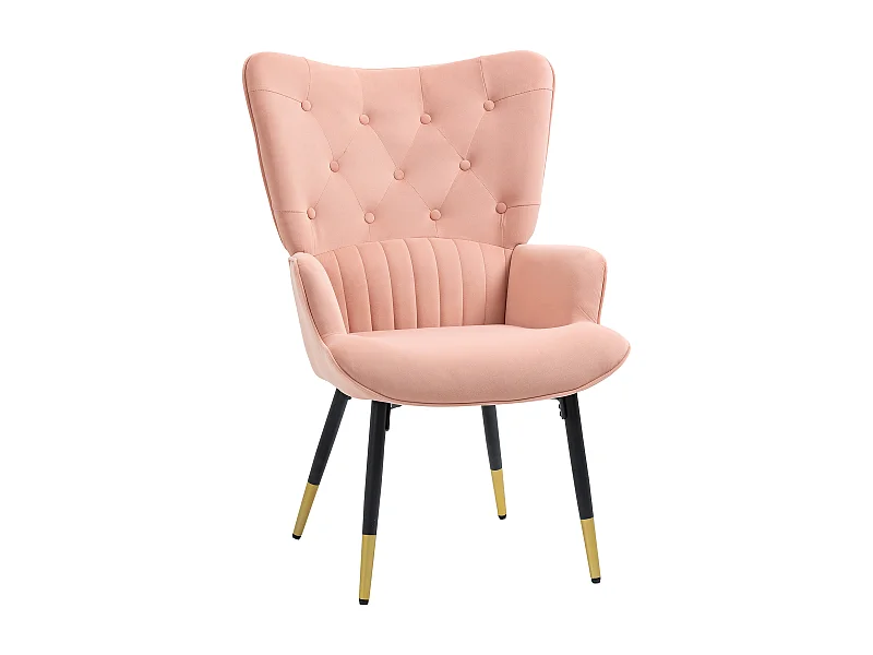 Sillón individual rosa 68x72x103 cm HOMCOM