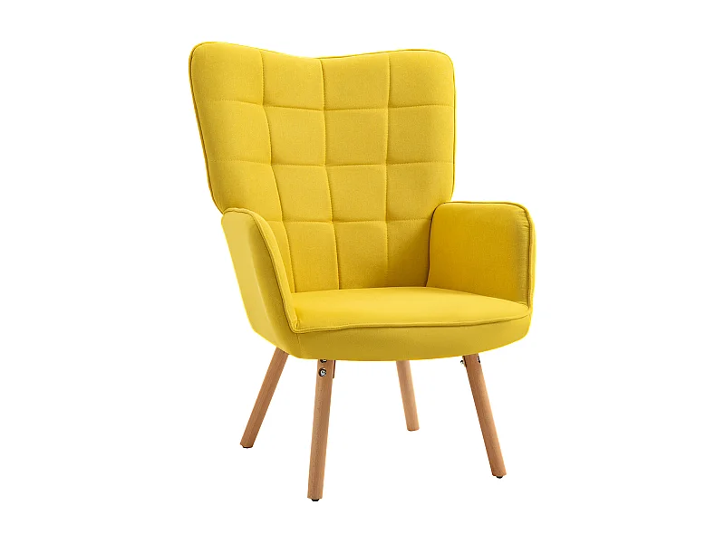 Butaca de salón amarillo 71x76x101 cm HOMCOM