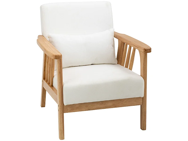 Butaca de salón crema 68x75x78 cm HOMCOM