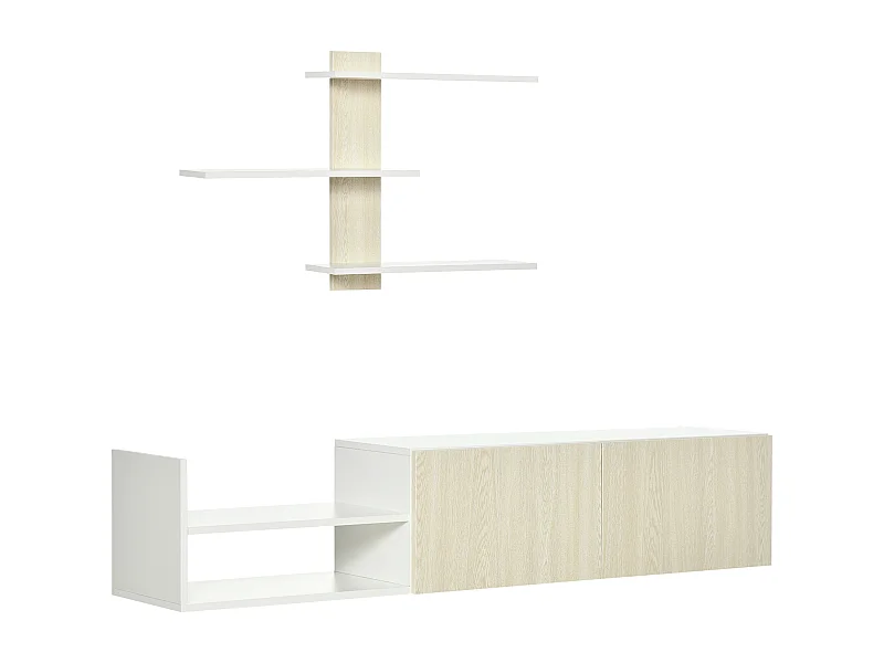 Mueble de televisión madera natural 150x31.5x40 cm HOMCOM