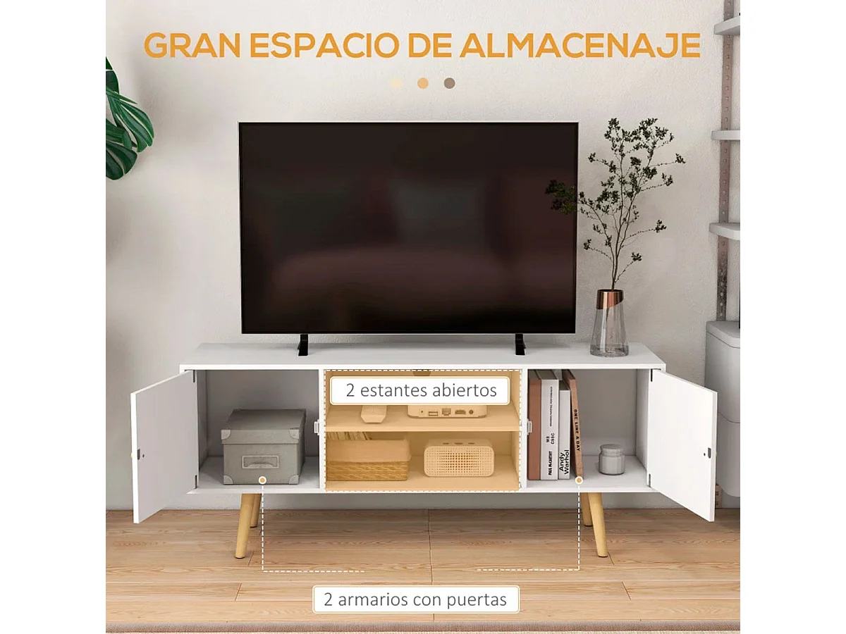 Mueble de tv blanco 120x34x50 cm HOMCOM