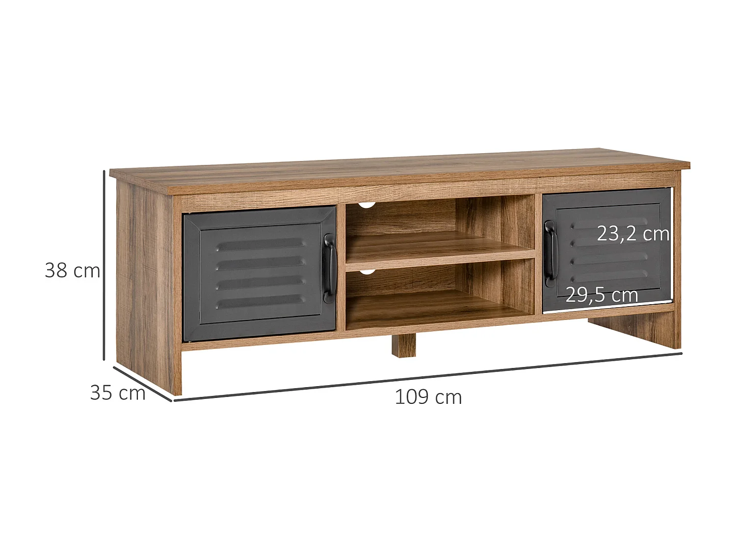 Mueble de tv madera natural 109x35x38 cm HOMCOM