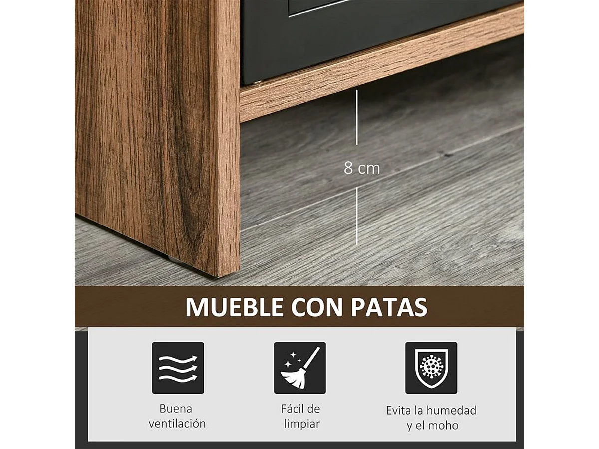 Mueble de tv madera natural 109x35x38 cm HOMCOM
