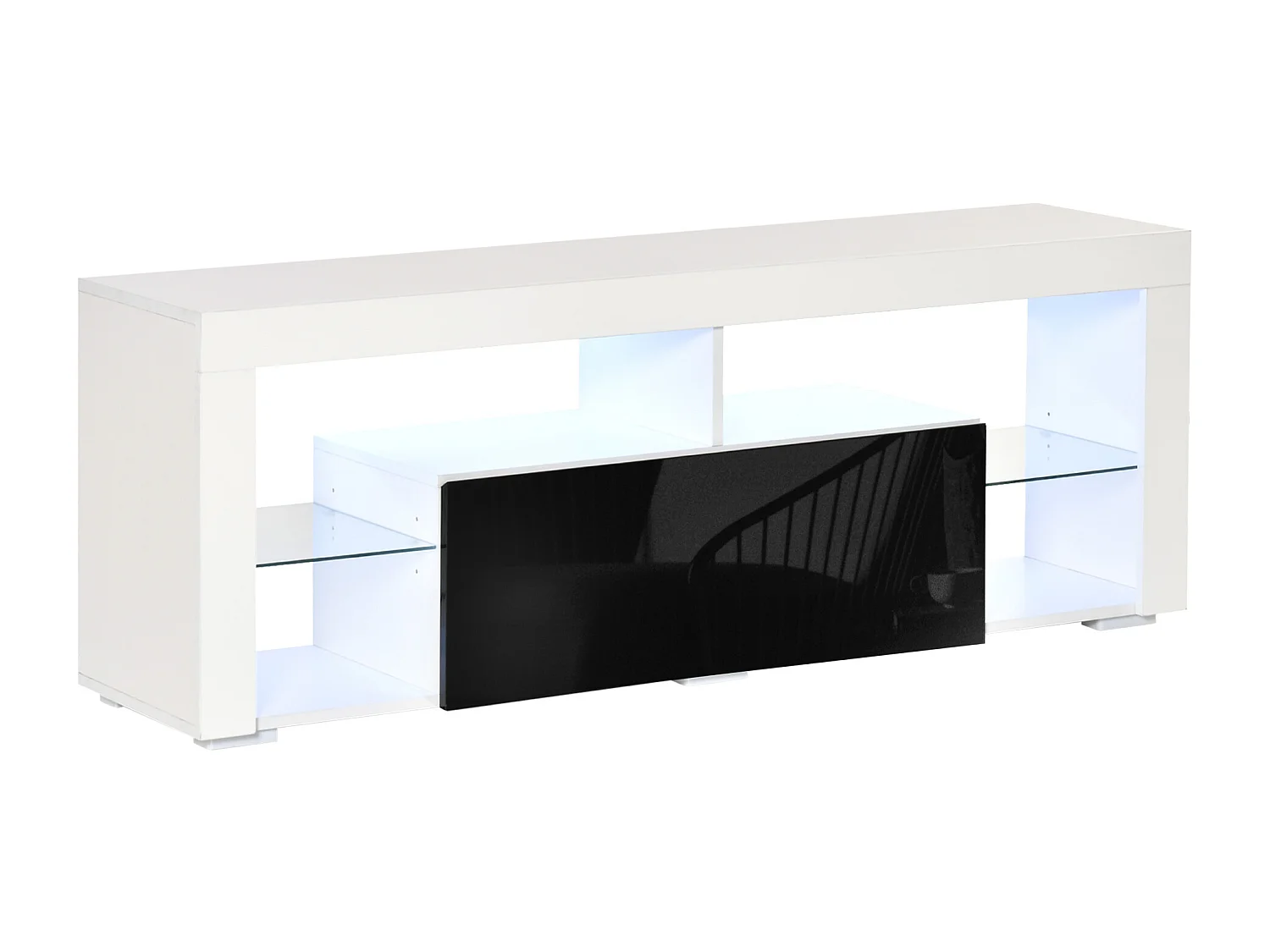 Mueble de tv negro y blanco 140x35x52 cm HOMCOM