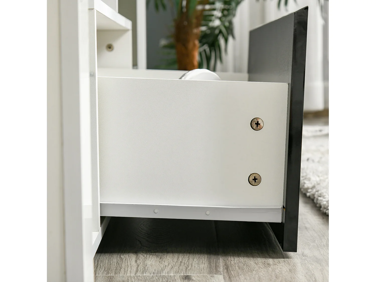 Mueble de tv negro y blanco 140x35x52 cm HOMCOM