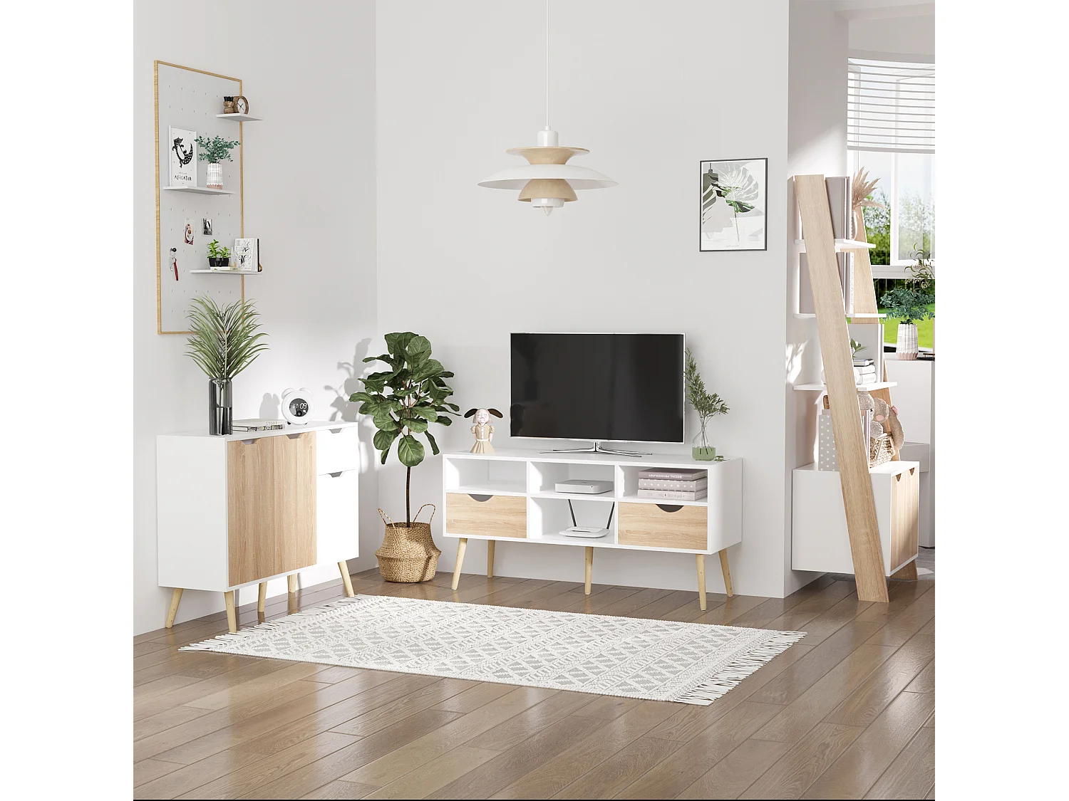 Mueble de tv blanco 117x39x57 cm HOMCOM