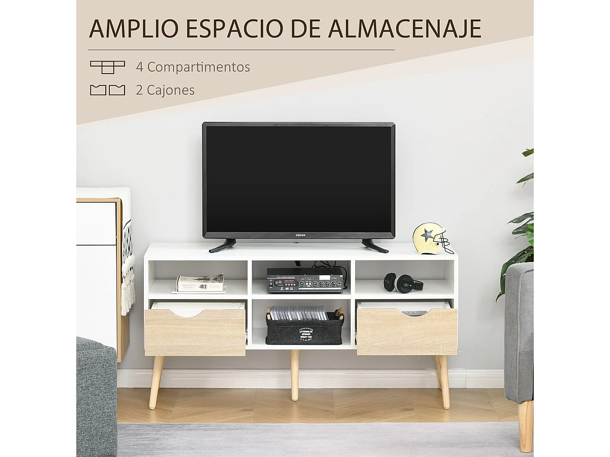 Mueble de tv blanco 117x39x57 cm HOMCOM