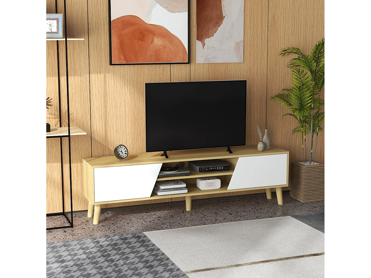 Mueble de tv roble 150x30x42 cm HOMCOM