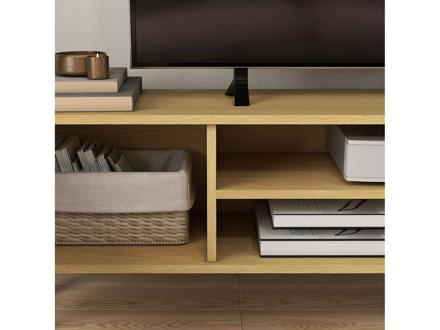Mueble de tv roble 150x30x42 cm HOMCOM