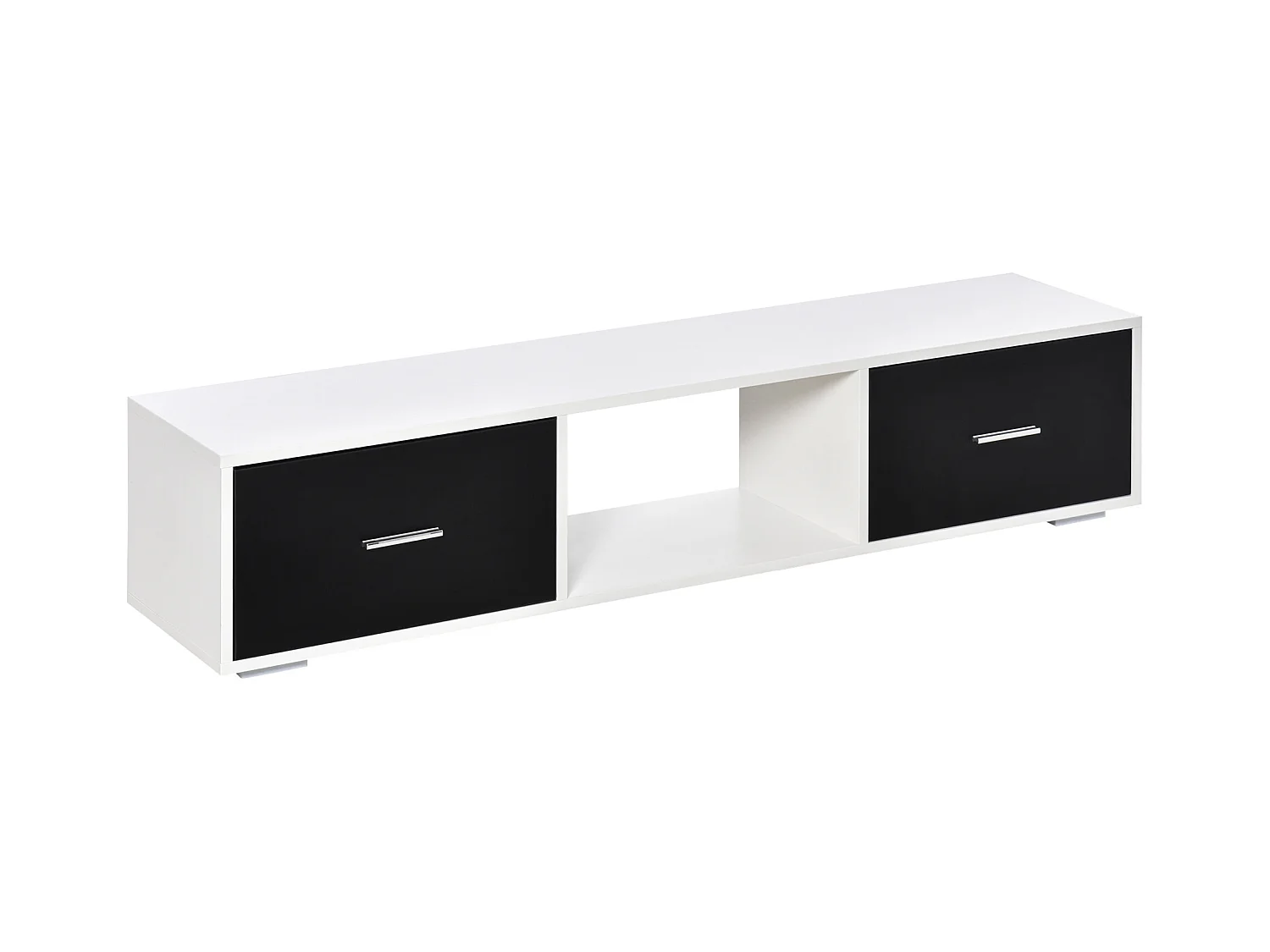 Mueble de tv blanco y negro 140x30x32 cm HOMCOM
