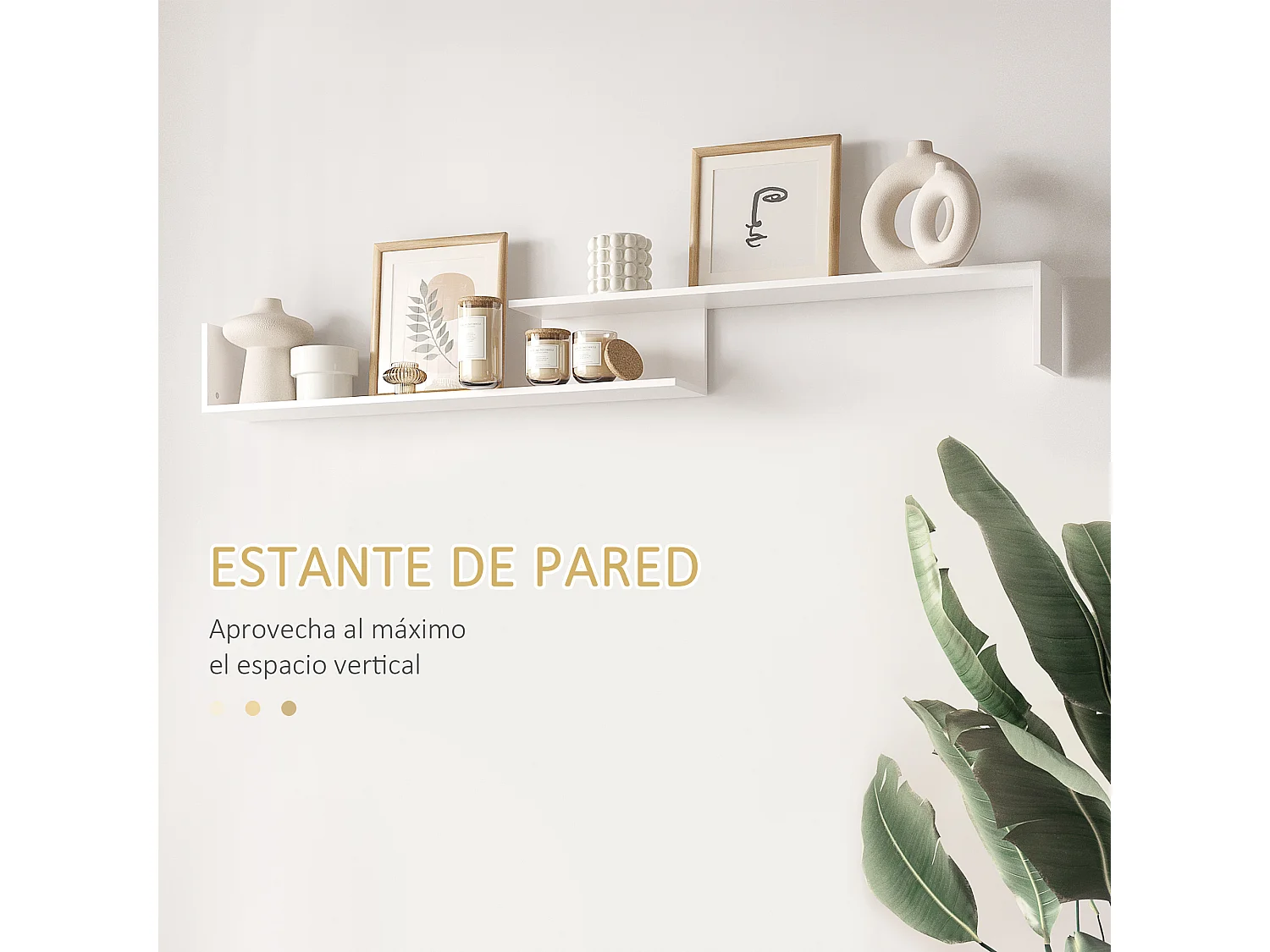 Mueble de televisión blanco y natural 153.6x25x42 cm HOMCOM