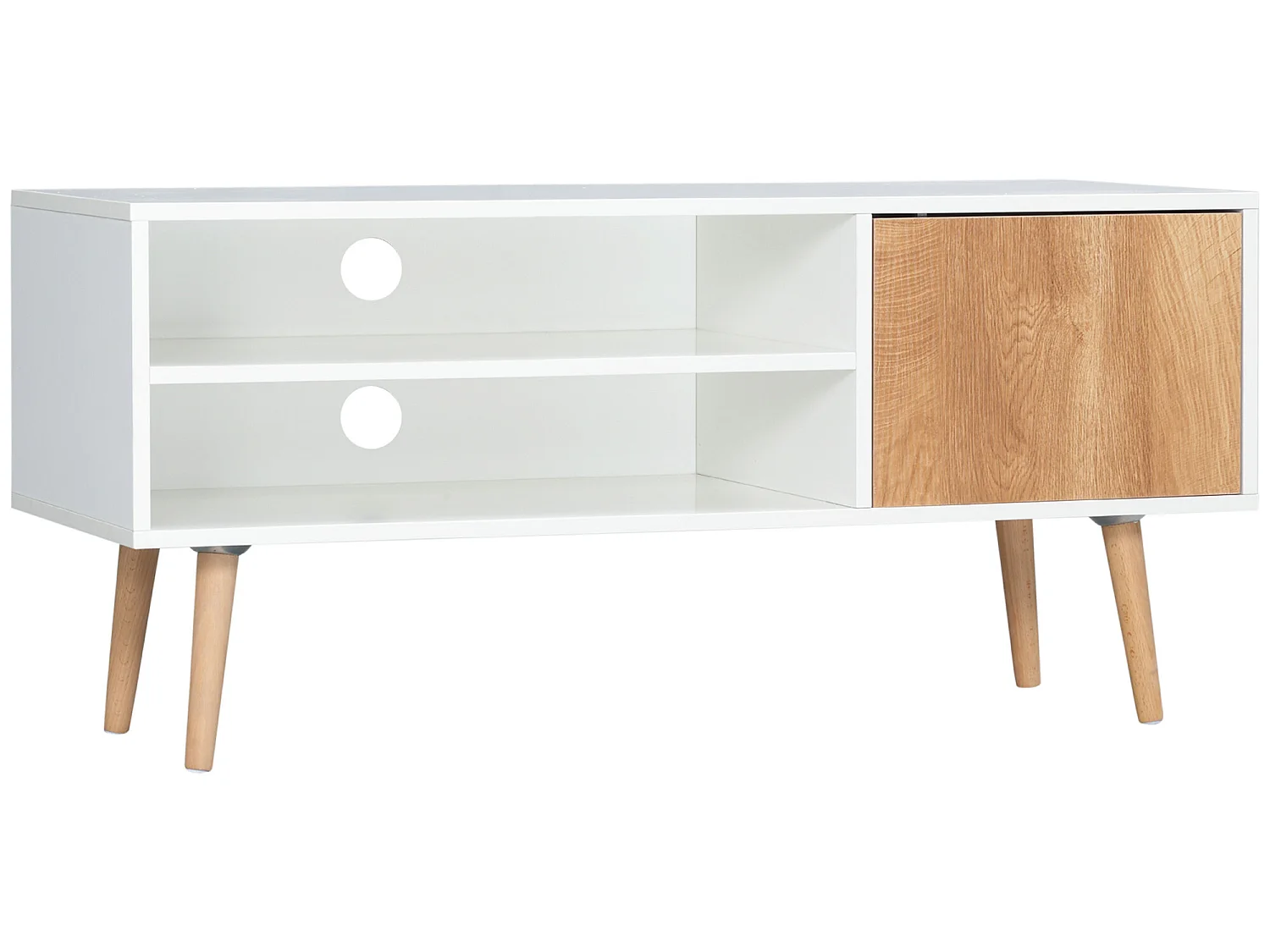 Mueble de tv blanco y marrón 110x40x50 cm HOMCOM