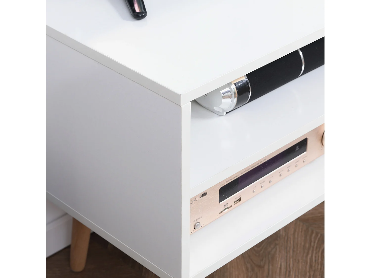 Mueble de tv blanco y marrón 110x40x50 cm HOMCOM