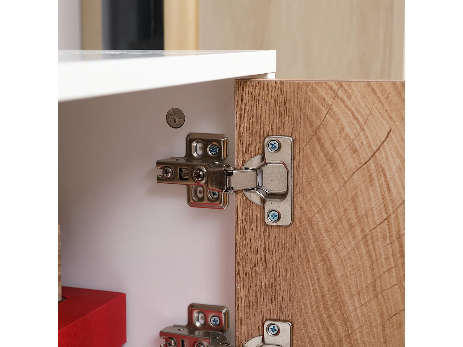 Mueble de tv blanco y marrón 110x40x50 cm HOMCOM