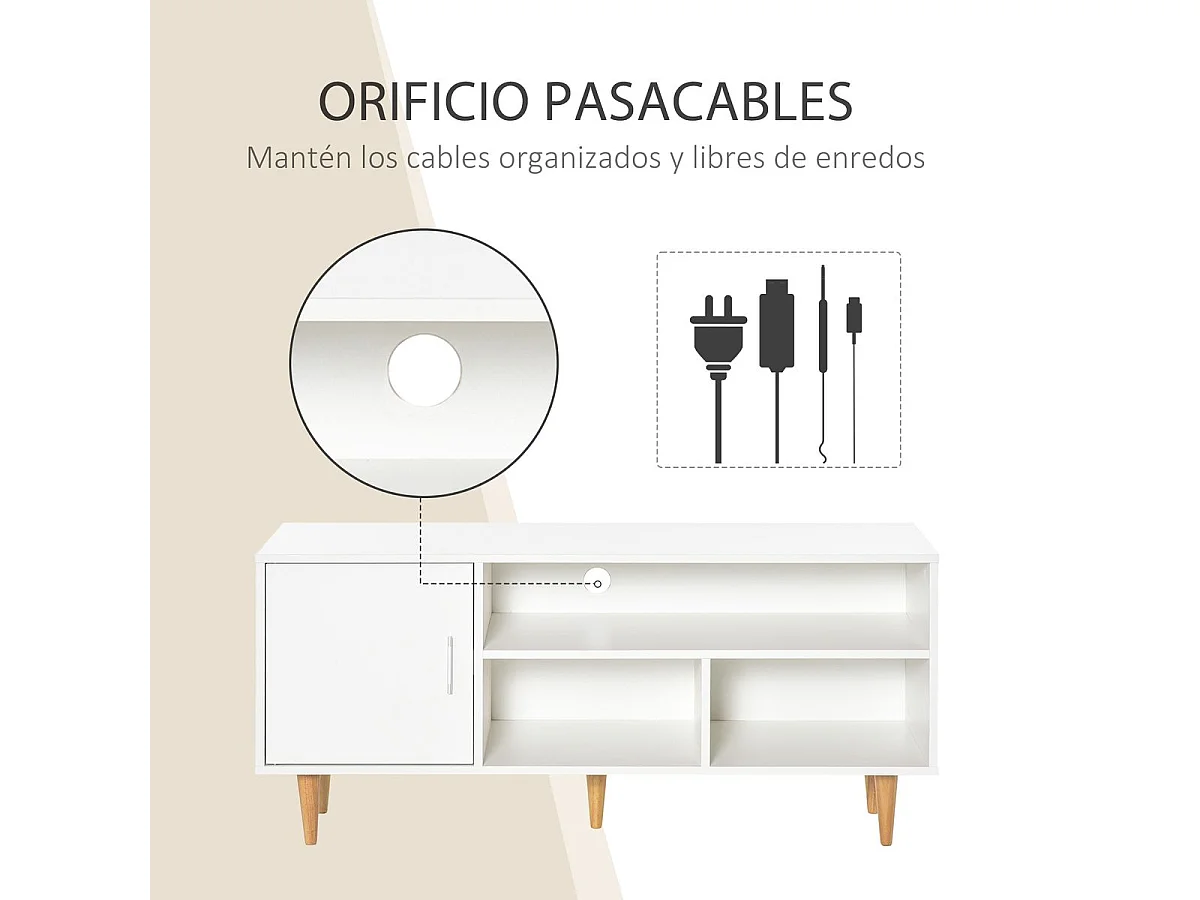 Mueble de tv blanco 120x40x55 cm HOMCOM