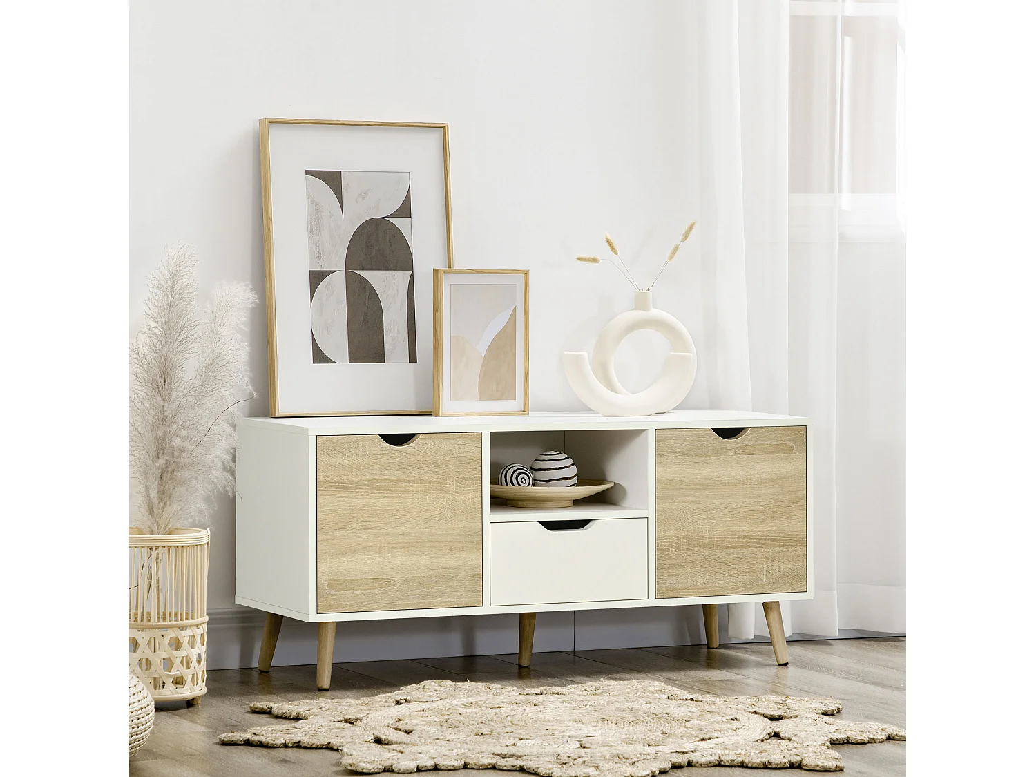 Mueble de tv blanco 110x40x50 cm HOMCOM