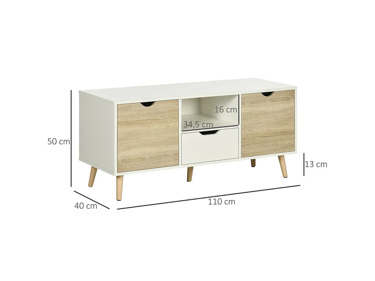Mueble de tv blanco 110x40x50 cm HOMCOM