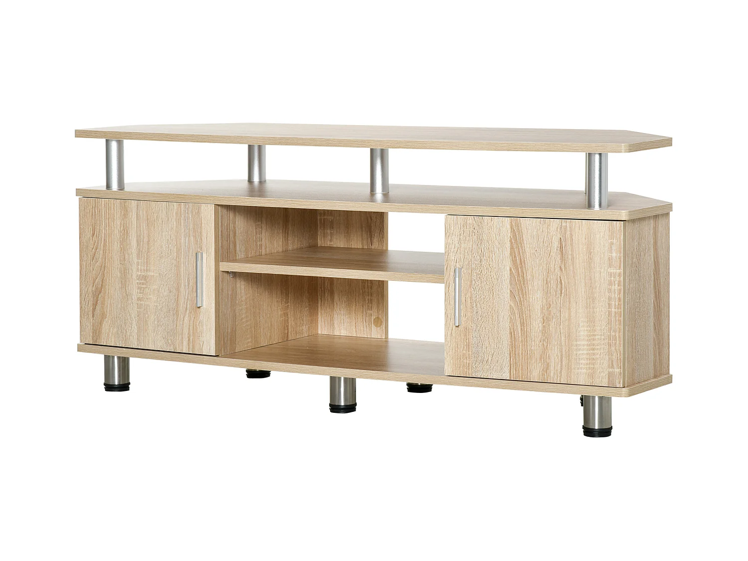 Mesa soporte de tv roble 120x39.5x52 cm HOMCOM