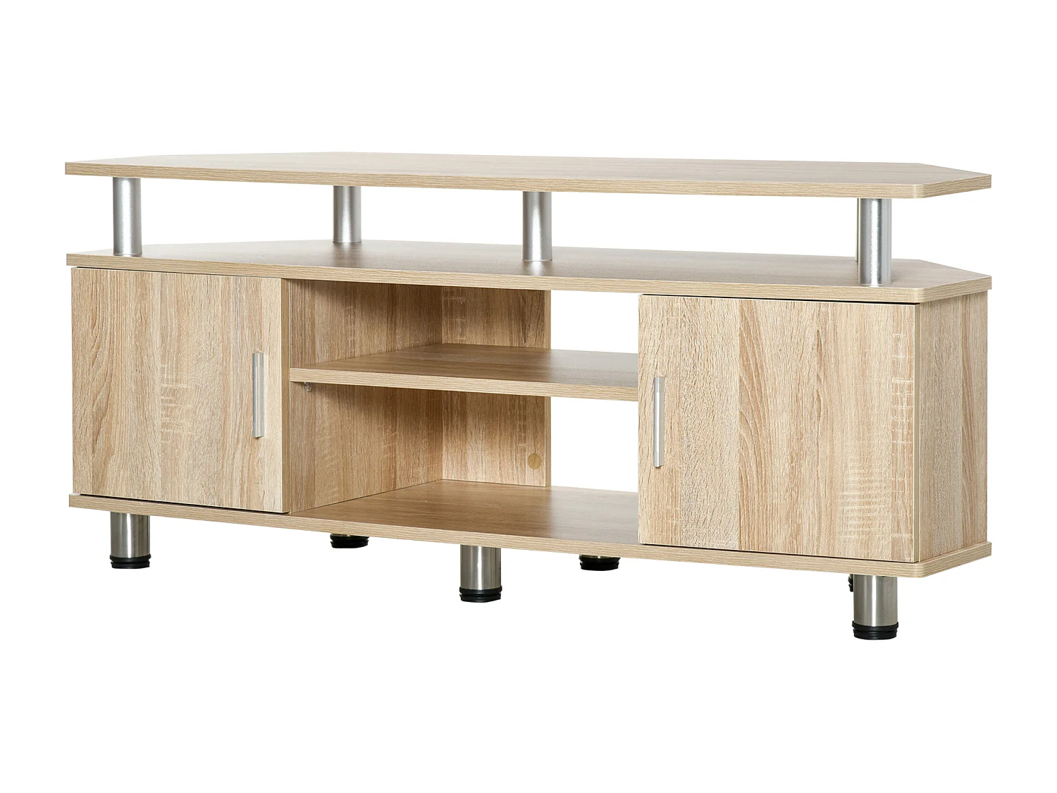 Mesa soporte de tv roble 120x39.5x52 cm HOMCOM