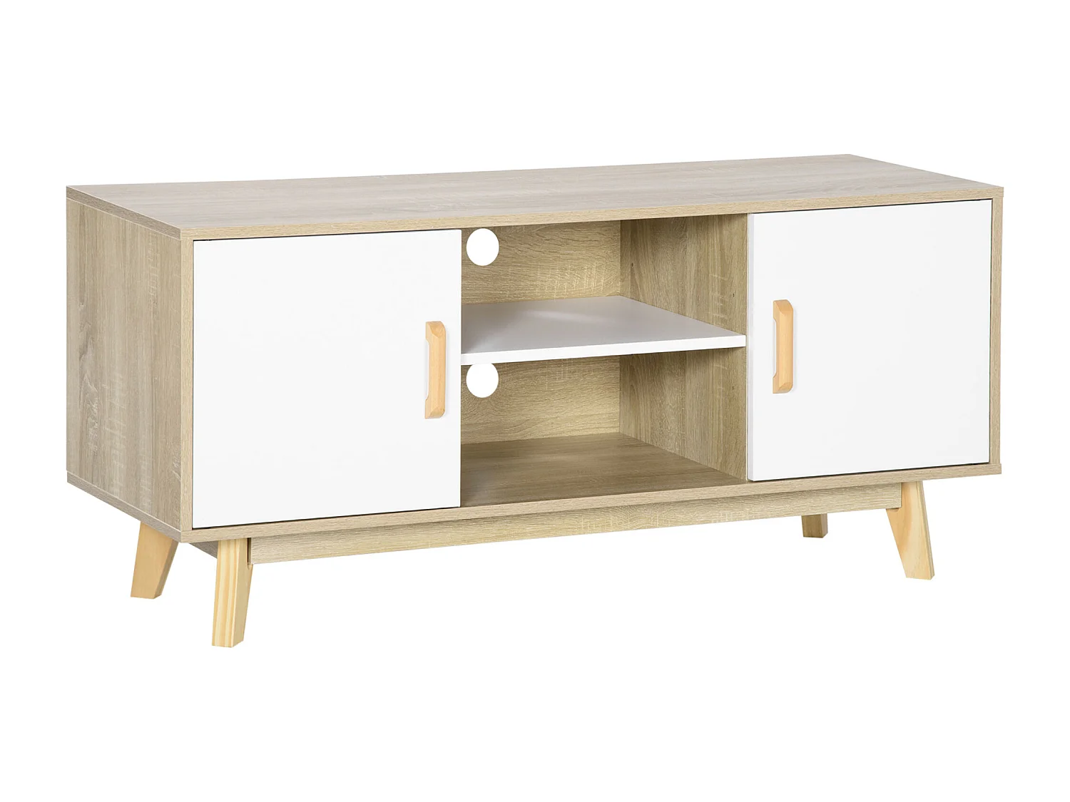 Mueble de tv madera natural 120x40x55 cm HOMCOM