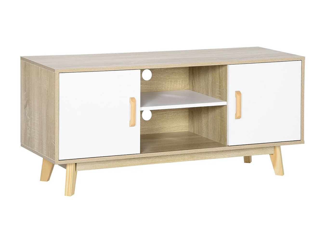 Mueble de tv madera natural 120x40x55 cm HOMCOM
