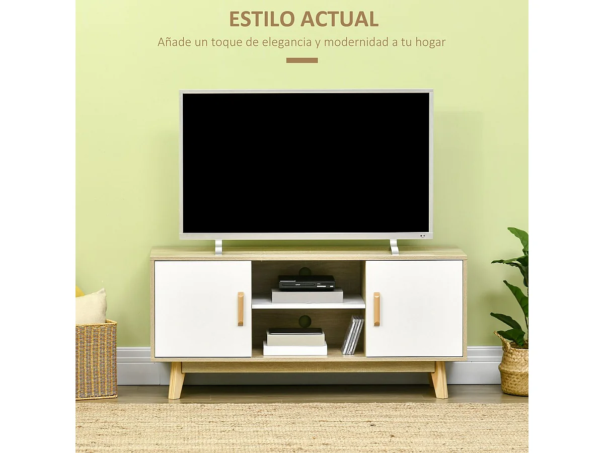 Mueble de tv madera natural 120x40x55 cm HOMCOM