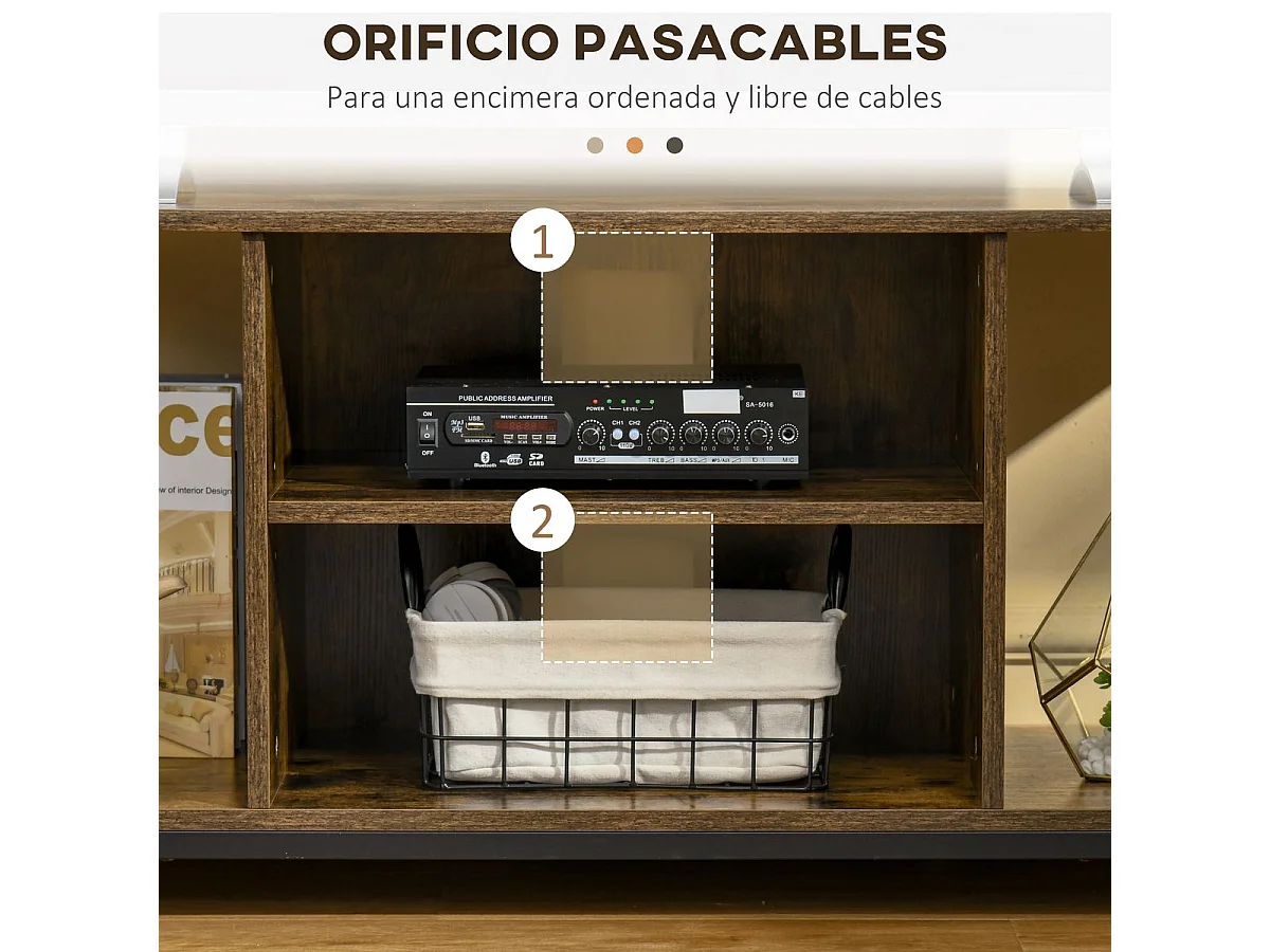 Mueble de tv marrón rústico 110x40x50 cm HOMCOM