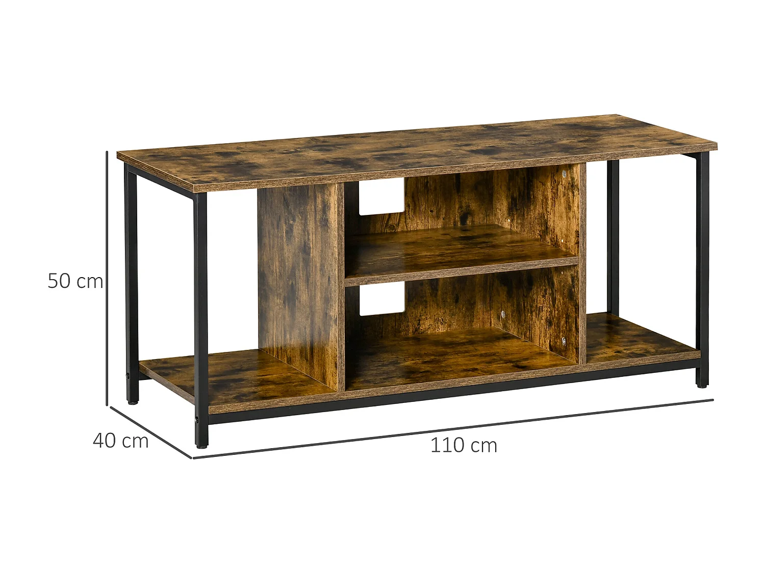 Mueble de tv marrón rústico 110x40x50 cm HOMCOM