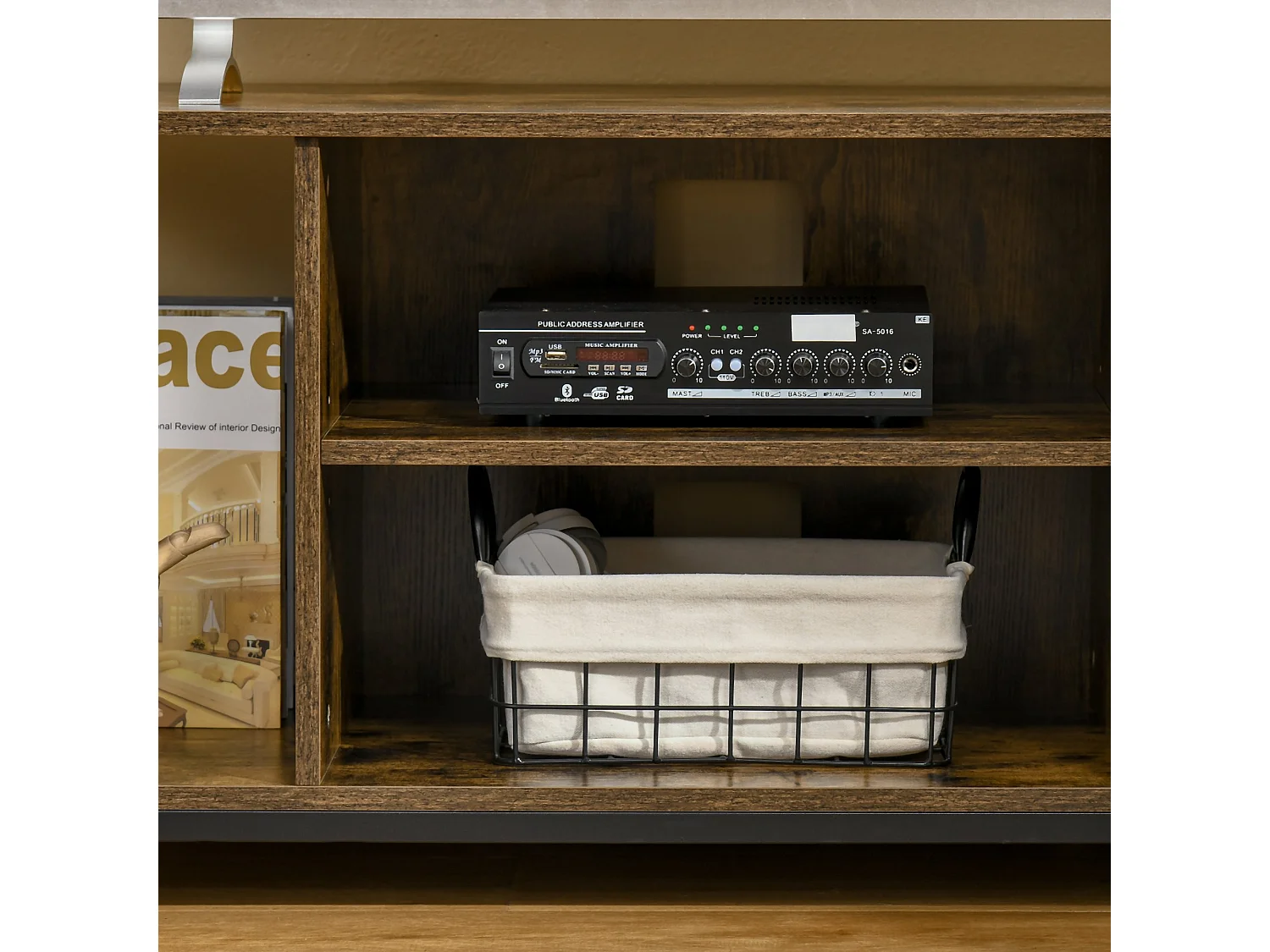 Mueble de tv marrón rústico 110x40x50 cm HOMCOM