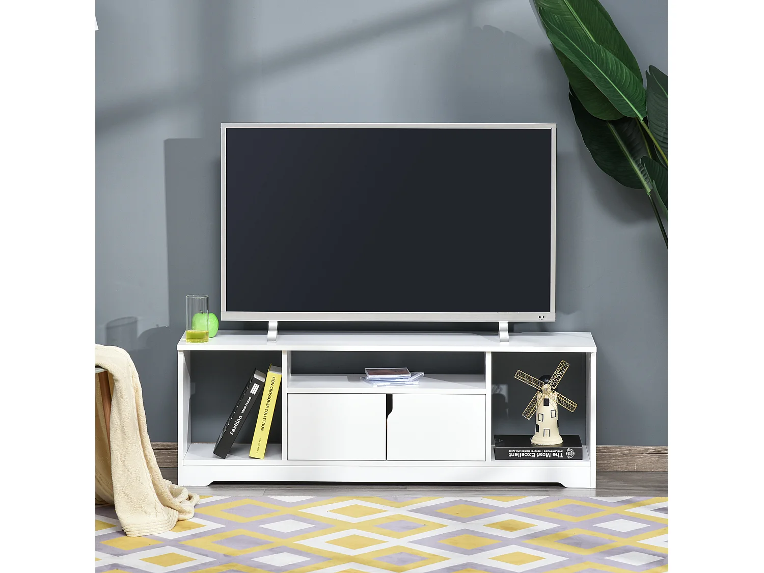 Mueble de tv blanco 120x30x41 cm HOMCOM